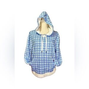 Champion Blue and White Athletic Hoodie Women’s Size Large